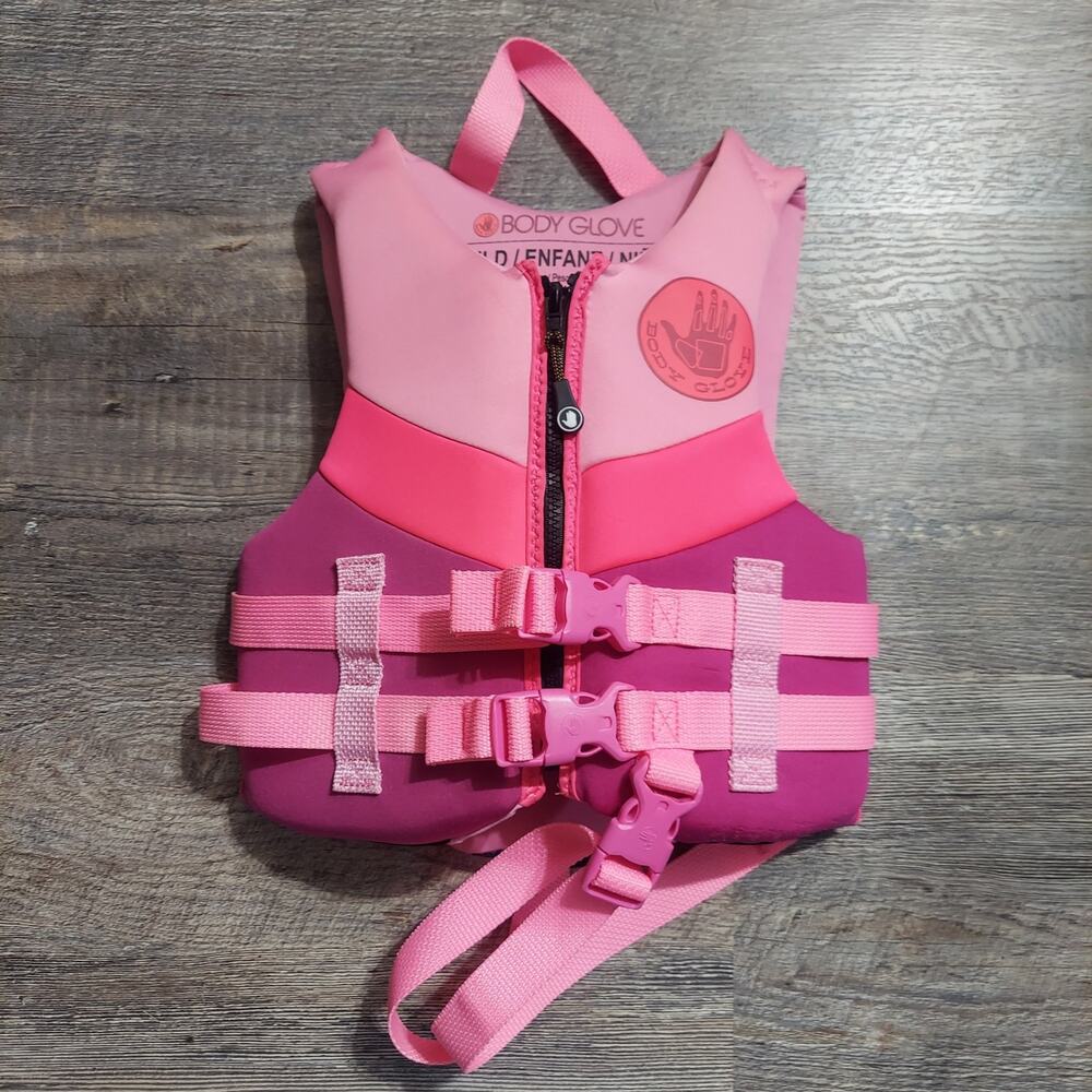 Body Glove Child Life Jacket PFD 33-55 lb Pink USCG Level 70 Like New